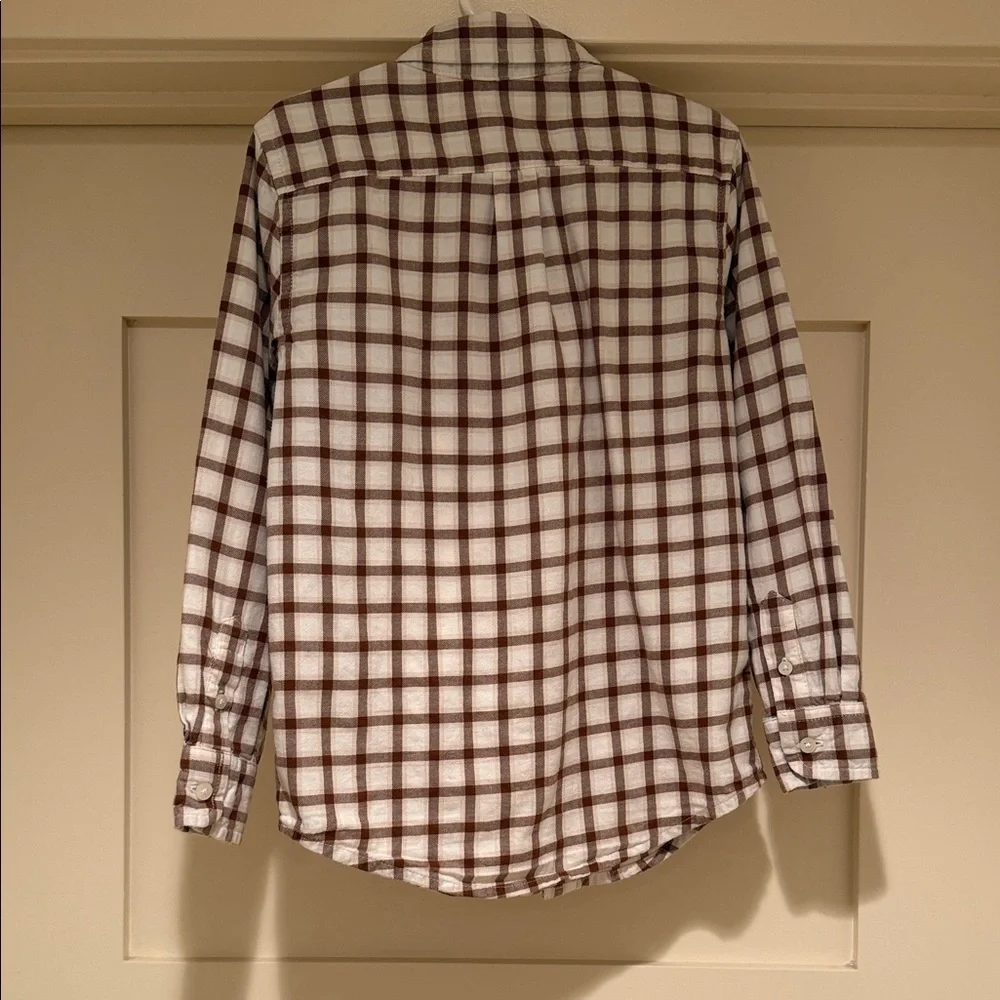 Boys Size 6 Janie and Jack Brown Plaid Button Down Shirt Long Sleeve Cotton